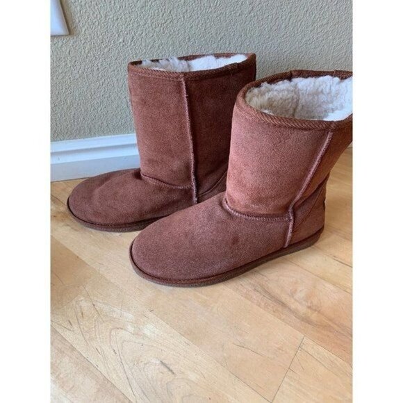Tamarac Audrey Brown Suede Shearling Lined Winter Boots Size 9 - Picture 3 of 11